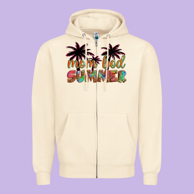 Mom Bod Summer With Palms Zipper Hoodie Designed By Artiststas