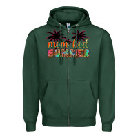 Sports Green mom bod summer with palms Zipper Hoodie - Artiststas