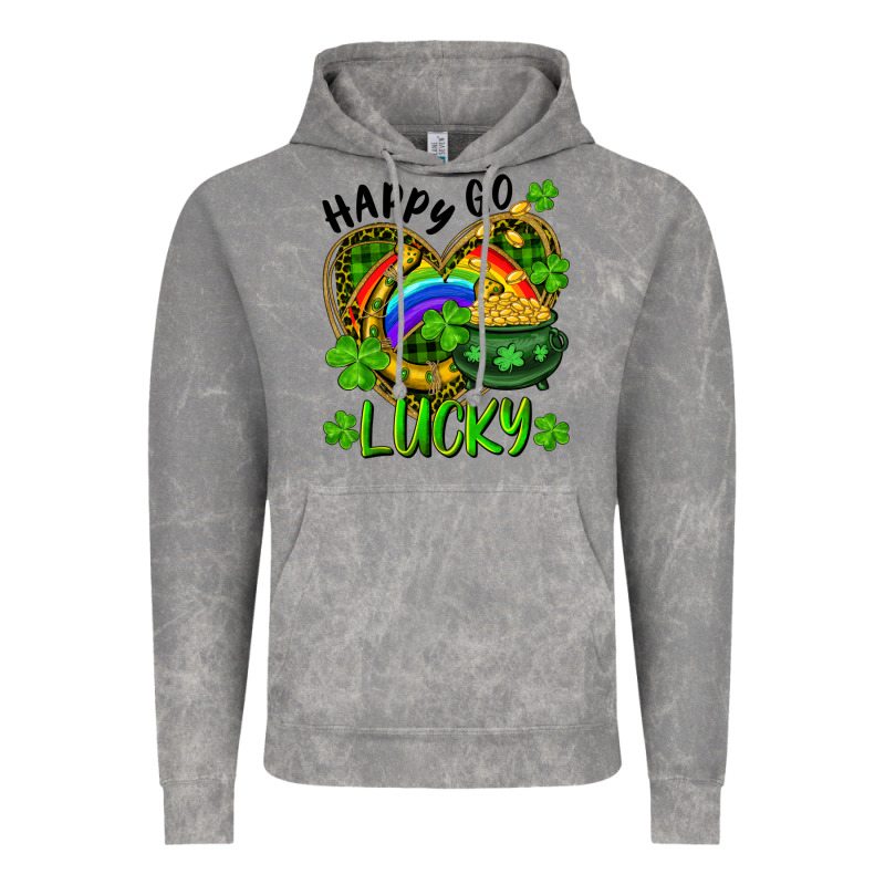 Happy Go Lucky Pot Of Gold And Rainbow Heart Vintage Hoodie by RanaPortraitStore | Teevron