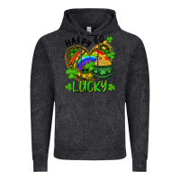 Vintage Black Happy Go Lucky Pot Of Gold And Rainbow Heart Vintage Hoodie - RanaPortraitStore