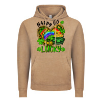 Vintage Coffee Happy Go Lucky Pot Of Gold And Rainbow Heart Vintage Hoodie - RanaPortraitStore