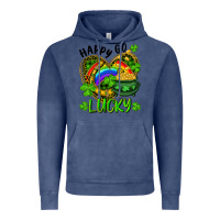 Vintage Denim Happy Go Lucky Pot Of Gold And Rainbow Heart Vintage Hoodie - RanaPortraitStore