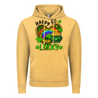 Vintage Mustard Happy Go Lucky Pot Of Gold And Rainbow Heart Vintage Hoodie - RanaPortraitStore