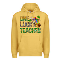 Antique Gold One Lucky Teacher St. Patricks Premium Hoodie - BundleAndBundleShop