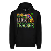 Black One Lucky Teacher St. Patricks Premium Hoodie - BundleAndBundleShop