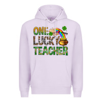 Lilac One Lucky Teacher St. Patricks Premium Hoodie - BundleAndBundleShop