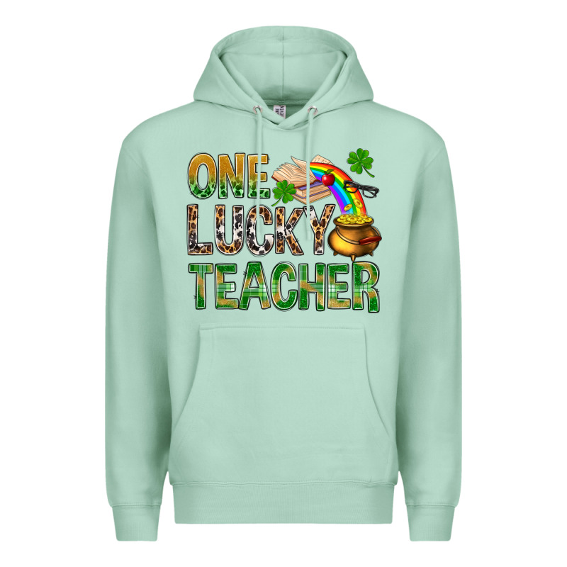 One Lucky Teacher St. Patricks Premium Hoodie by BundleAndBundleShop | Teevron
