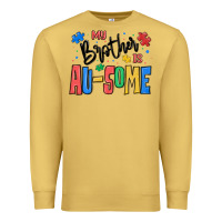 Antique Gold my brother is ausome autism Premium Sweatshirt - MaliasSmallBusiness