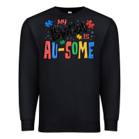 Black my brother is ausome autism Premium Sweatshirt - MaliasSmallBusiness