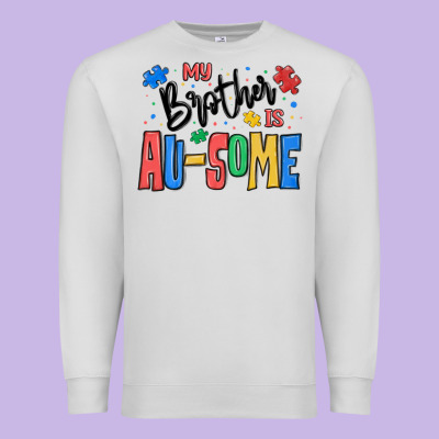 My Brother Is Ausome Autism Premium Sweatshirt Designed By Maliassmallbusiness