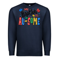 Navy my brother is ausome autism Premium Sweatshirt - MaliasSmallBusiness
