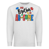 Oatmeal Heather my brother is ausome autism Premium Sweatshirt - MaliasSmallBusiness