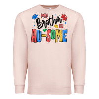 Pale Pink my brother is ausome autism Premium Sweatshirt - MaliasSmallBusiness