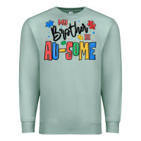 Seafoam my brother is ausome autism Premium Sweatshirt - MaliasSmallBusiness