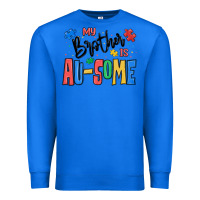 True Royal my brother is ausome autism Premium Sweatshirt - MaliasSmallBusiness