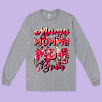 Mom Bruh Long Sleeve Tee Designed By Jahusdesignshop