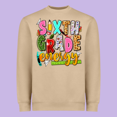 Sixth Grade Energy Heavyweight Sweatshirt Designed By Texasbilliewilder