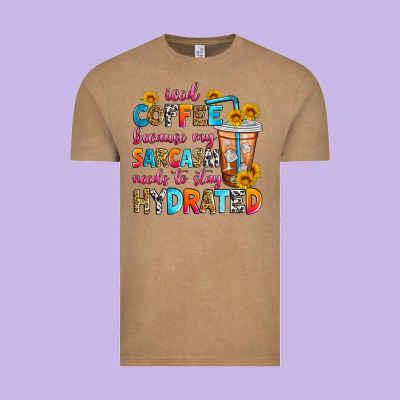 Iced Coffee Because My Sarcasm Needs To Stay Hydra Vintage Tee Designed By Zillion Design Studio