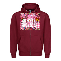 Burgundy pink snowgirls Zipper Hoodie - AdoDesignShop