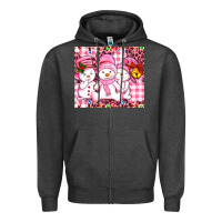 Charcoal Heather pink snowgirls Zipper Hoodie - AdoDesignShop