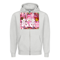 Dove Grey pink snowgirls Zipper Hoodie - AdoDesignShop