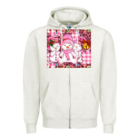 Oatmeal Heather pink snowgirls Zipper Hoodie - AdoDesignShop