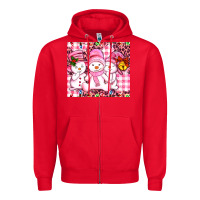 Red pink snowgirls Zipper Hoodie - AdoDesignShop