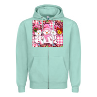 Seafoam pink snowgirls Zipper Hoodie - AdoDesignShop