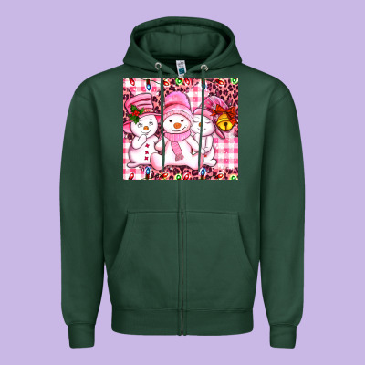 Pink Snowgirls Zipper Hoodie Designed By Adodesignshop