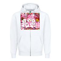 White pink snowgirls Zipper Hoodie - AdoDesignShop