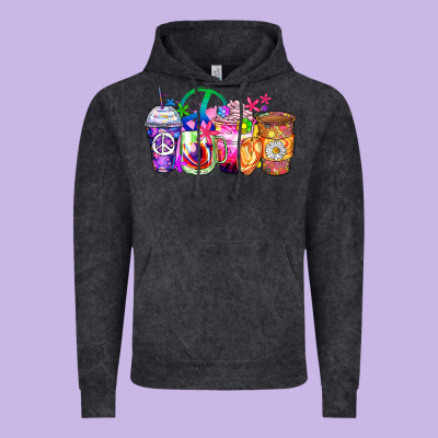 Hippie Coffee Cups Vintage Hoodie Designed By Zillion Design Studio