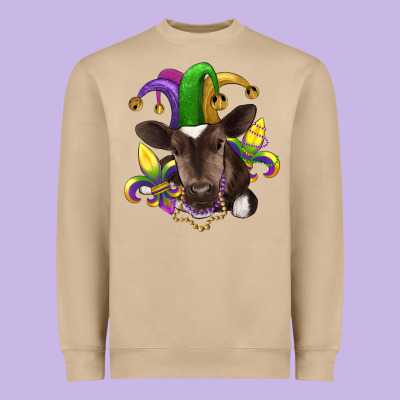 Mardi Gras Baby Cow Heavyweight Sweatshirt Designed By Ranaportraitstore