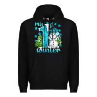 Black My 1 St Winter With Cute Snowman Premium Hoodie - BundleAndBundleShop