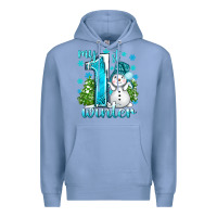 Colony Blue My 1 St Winter With Cute Snowman Premium Hoodie - BundleAndBundleShop