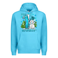 Ocean Blue My 1 St Winter With Cute Snowman Premium Hoodie - BundleAndBundleShop