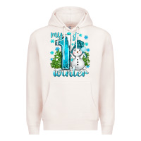 Pale Pink My 1 St Winter With Cute Snowman Premium Hoodie - BundleAndBundleShop