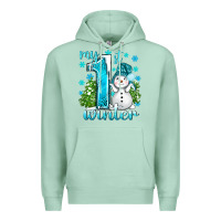 Seafoam My 1 St Winter With Cute Snowman Premium Hoodie - BundleAndBundleShop