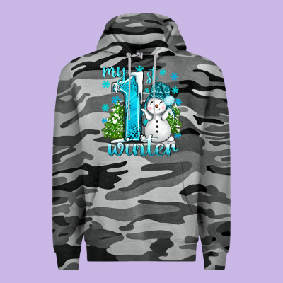 My 1 St Winter With Cute Snowman Premium Hoodie Designed By Bundleandbundleshop