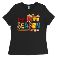 Black tis the season softball Ladies Tee - AdoDesignShop