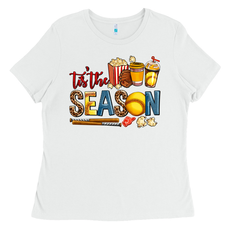 Tis The Season Softball Ladies Tee by AdoDesignShop | Teevron