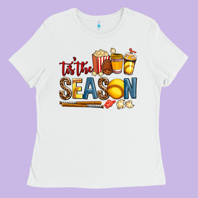 Tis The Season Softball Ladies Tee Designed By Adodesignshop