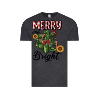 Vintage Black merry and bright with cactus Vintage Tee - RanaPortraitStore