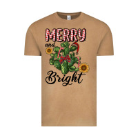 Merry And Bright With Cactus Vintage Tee | Teevron