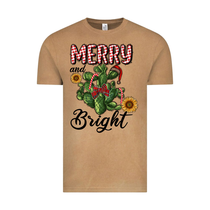 Merry And Bright With Cactus Vintage Tee by RanaPortraitStore | Teevron