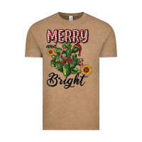 Vintage Coffee merry and bright with cactus Vintage Tee - RanaPortraitStore
