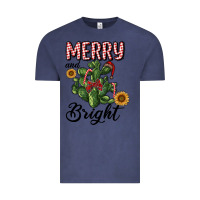 Vintage Denim merry and bright with cactus Vintage Tee - RanaPortraitStore