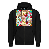 Black school seamless pattern Zipper Hoodie - BundleAndBundleShop