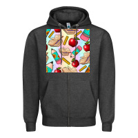 Charcoal Heather school seamless pattern Zipper Hoodie - BundleAndBundleShop