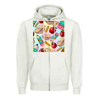 Oatmeal Heather school seamless pattern Zipper Hoodie - BundleAndBundleShop