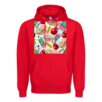 Red school seamless pattern Zipper Hoodie - BundleAndBundleShop
